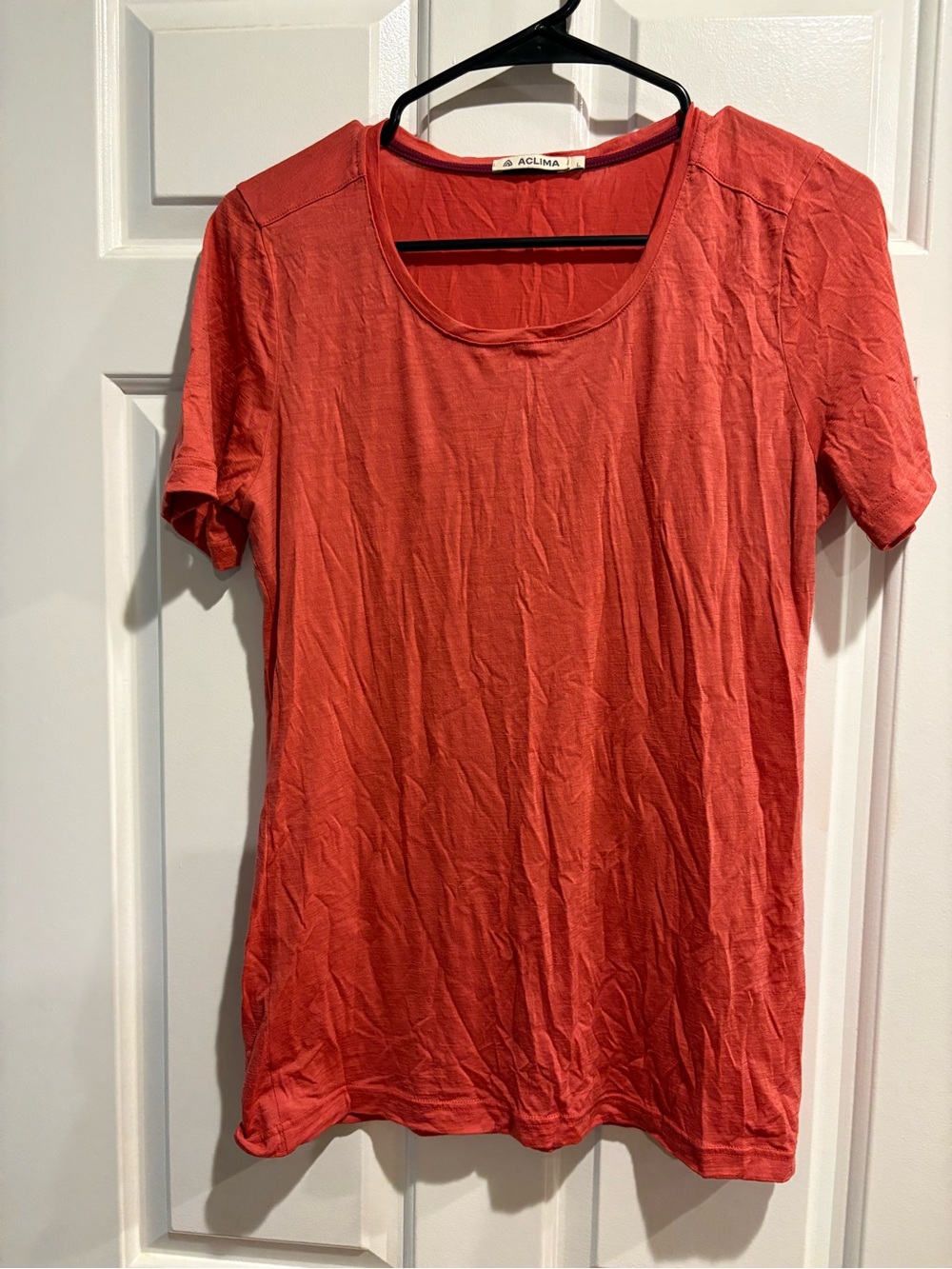 Aclima LightWool 140 Classic Tee shirt women’s  top coral sz L wool new NWOT